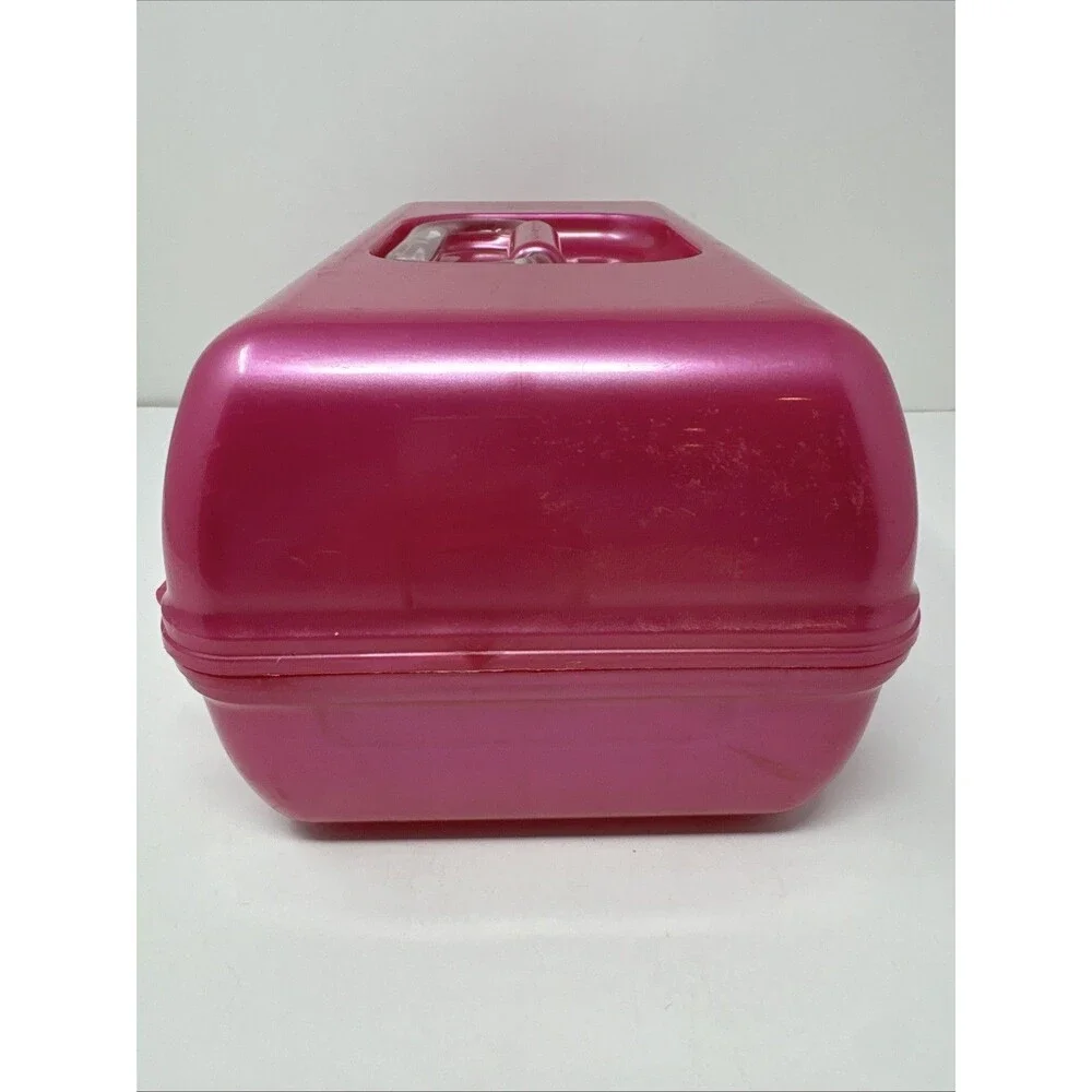 RETRO ~ Caboodles On-The-Go-Girl Classic Cosmetic Makeup Case Pink Shimmer Lips